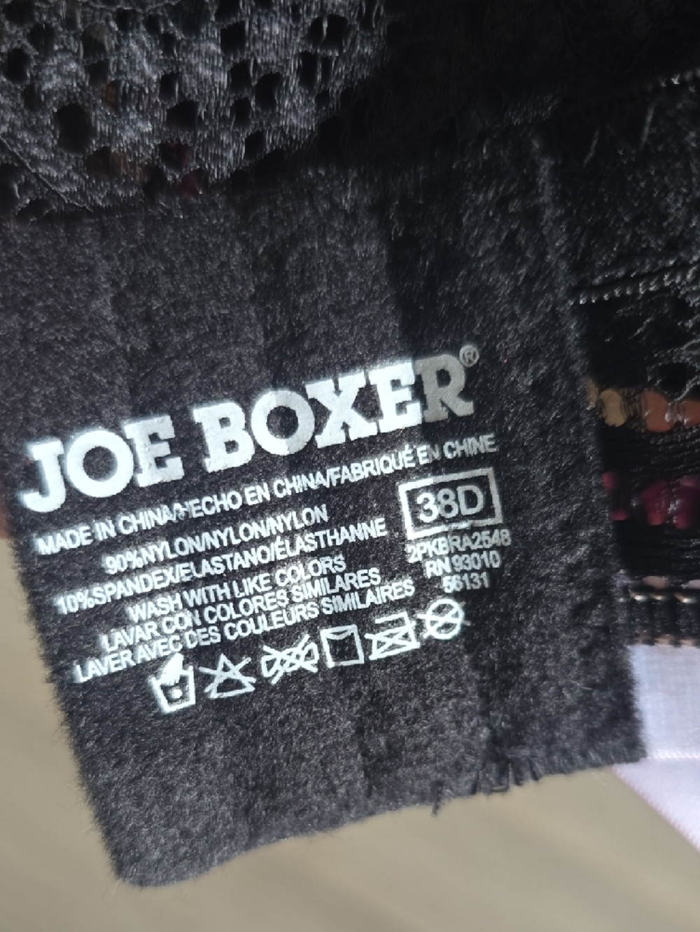 Joe Boxer Pink, Cream & Black Lace Push-Up Bra - Picture 15 of 15